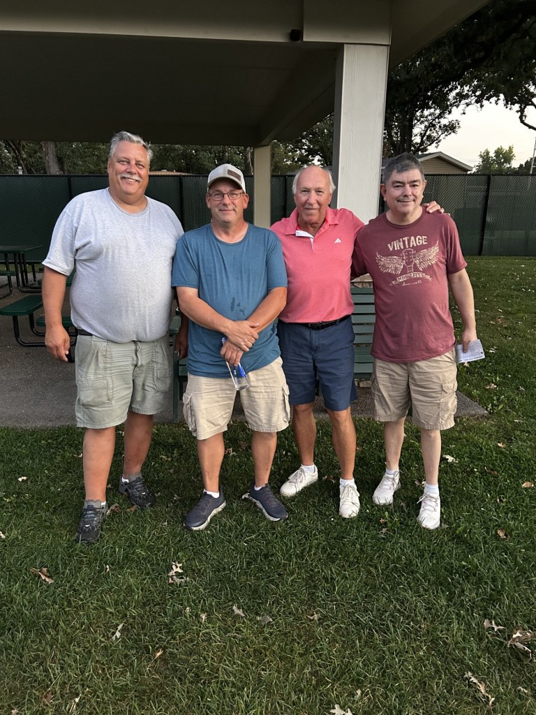 "Tee Totalers": Kris Vaughn, Jim Peterson, Dennis Johnson and Tim Melby